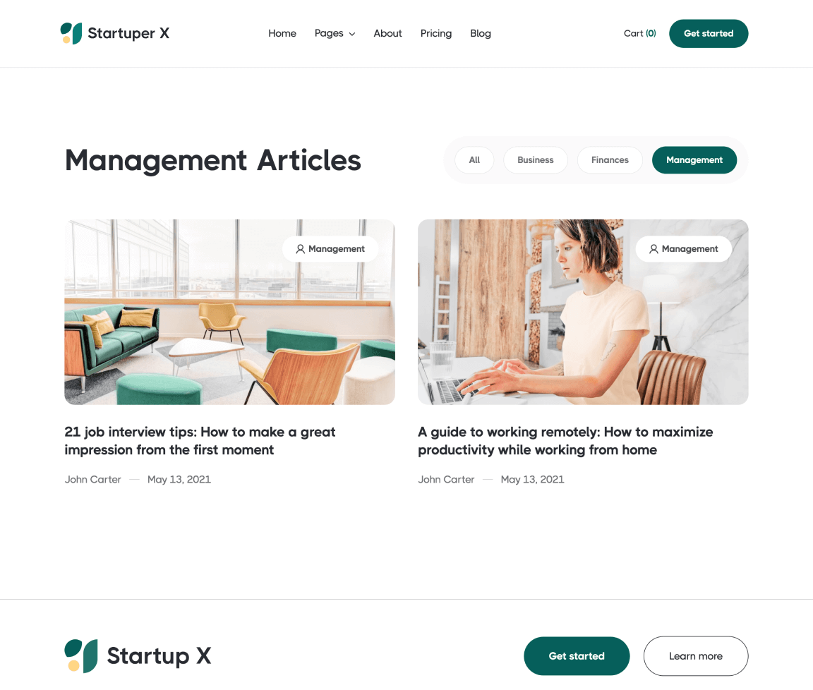 Blog Category - Startuper X Webflow Template