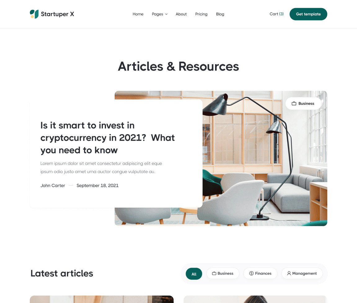 Blog V1 - Startuper X Webflow Template