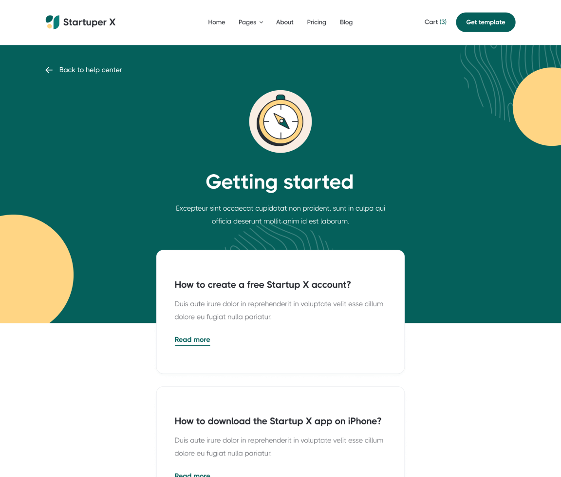 Help Center Category - Startuper X Webflow Template