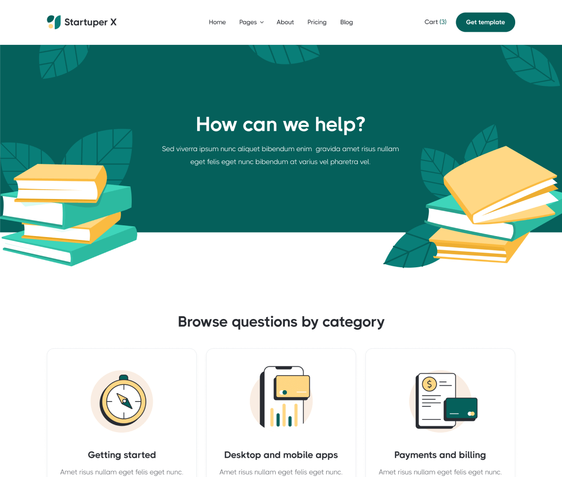 Help Center - Startuper X Webflow Template